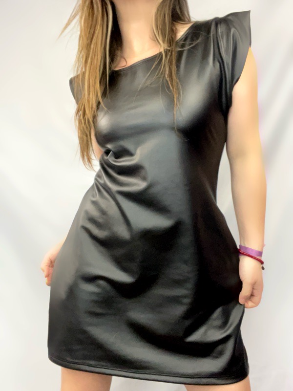 Vestido Negro Ecocuero Antonella